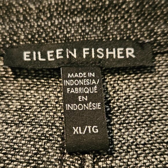 Eileen Fisher Tweedy Hemp Organic Cotton Jacket Blazer Shirt Gray XL Relaxed Fit - Picture 3 of 8